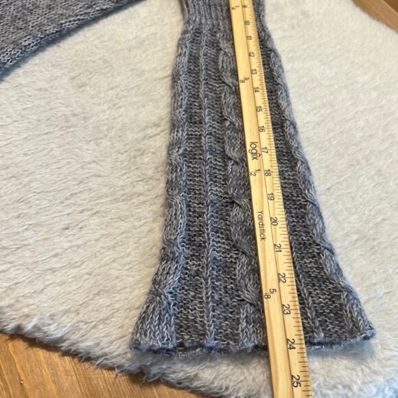 Next Era Couture Gray VNeck Pullover Mohair Ramie Wool Bell Sleeve Sweater Sz M - Picture 9 of 12